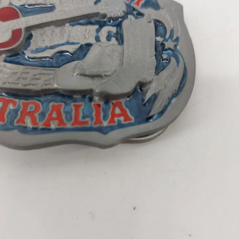 Tamworth Australia Belt Buckle Country Music Guitar Red Blue